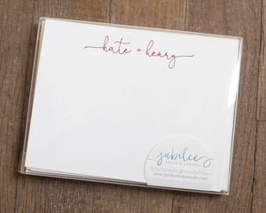 Personalized Notecard Set - Couple Script