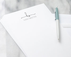 Personalized Letterhead - Script Initials and Name