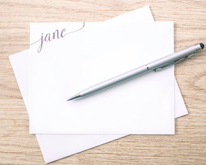 Personalized Notecard Set - Corner Elegant Script