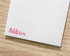 Personalized Notepad - Corner Script Name, Small