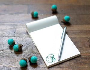 Personalized Notepad - Fancy Script Initial