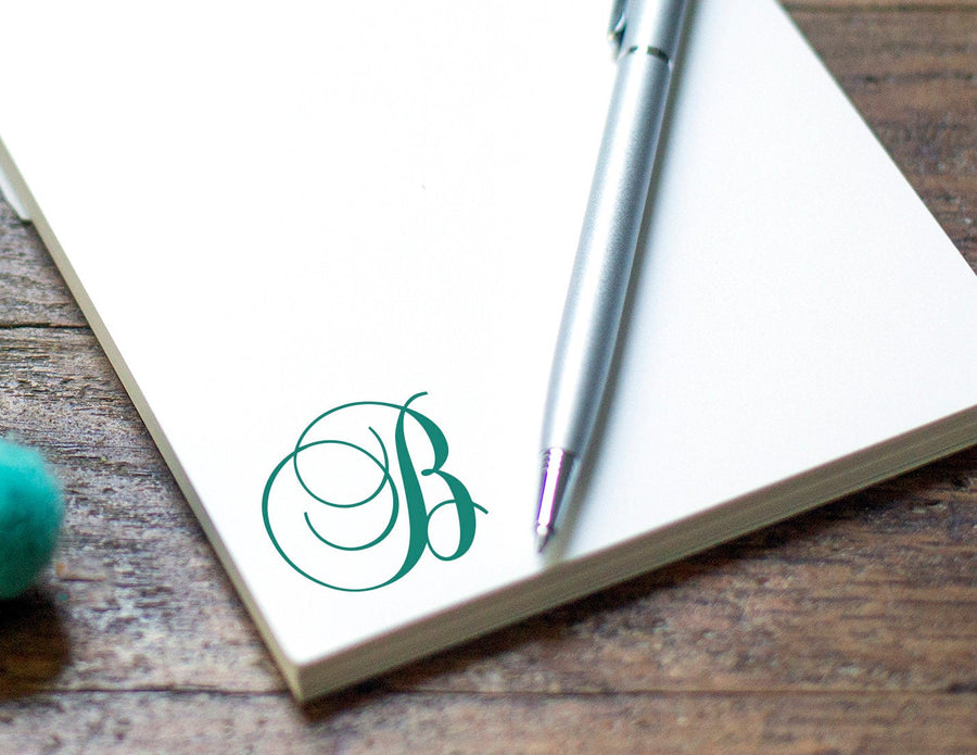 Personalized Notepad - Fancy Script Initial