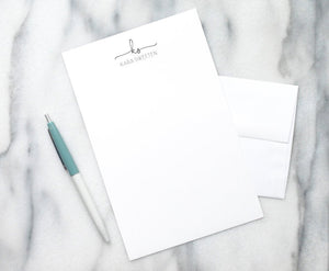 Personalized Letterhead - Script Initials and Name