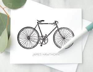 Personalized Folded Notecards - Vintage Bicycle