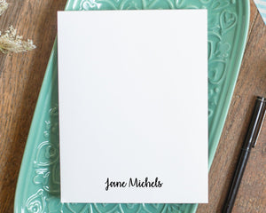 Personalized Notepad - Chic Script Name on Bottom