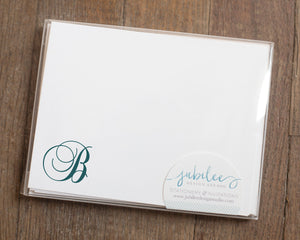 Personalized Notecard Set - Fancy Script Initial