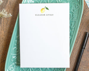 Personalized Notepad - Watercolor Lemon Design